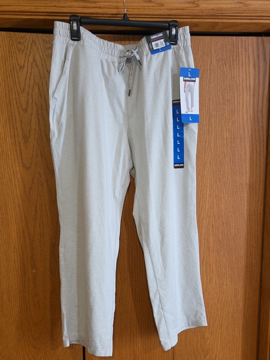 Kirkland Signature Pants - Kirkland Signature Women's Light Cream Drawstring Crop Pant,  Size Large